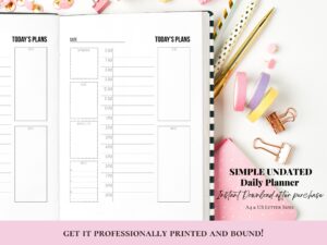 Simple Editable Undated Daily Planner Insert