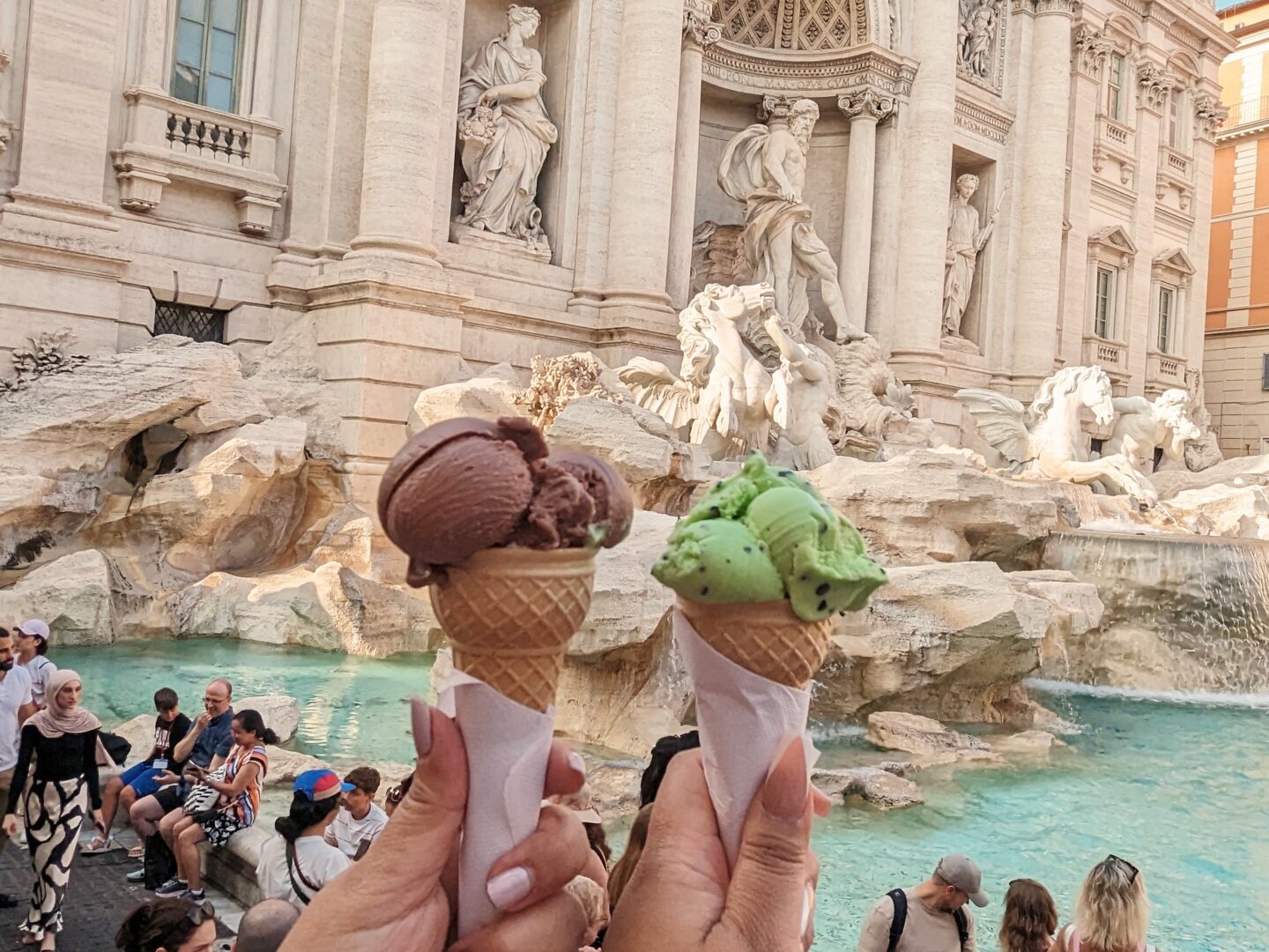 Eating Ice Cream by the Fontana Trevi